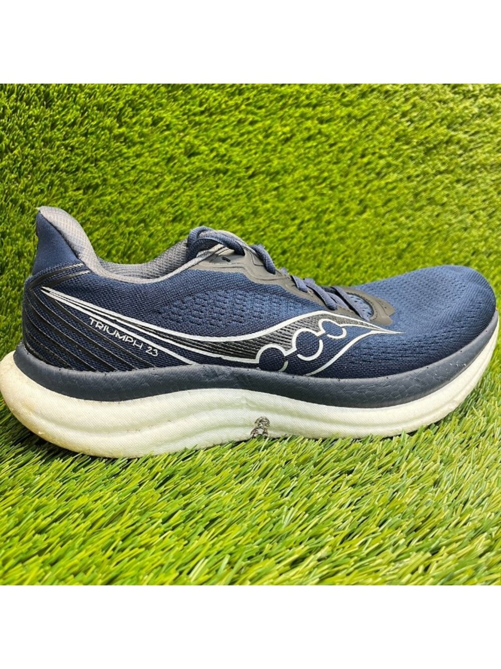 Saucony Triumph 23 Mens Size 10 Navy Blue White Athletic Running Shoes Sneakers